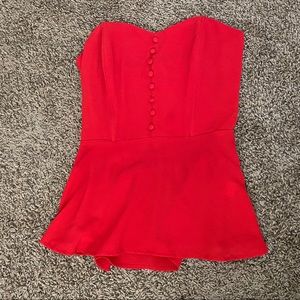Monteau Red Strapless Top